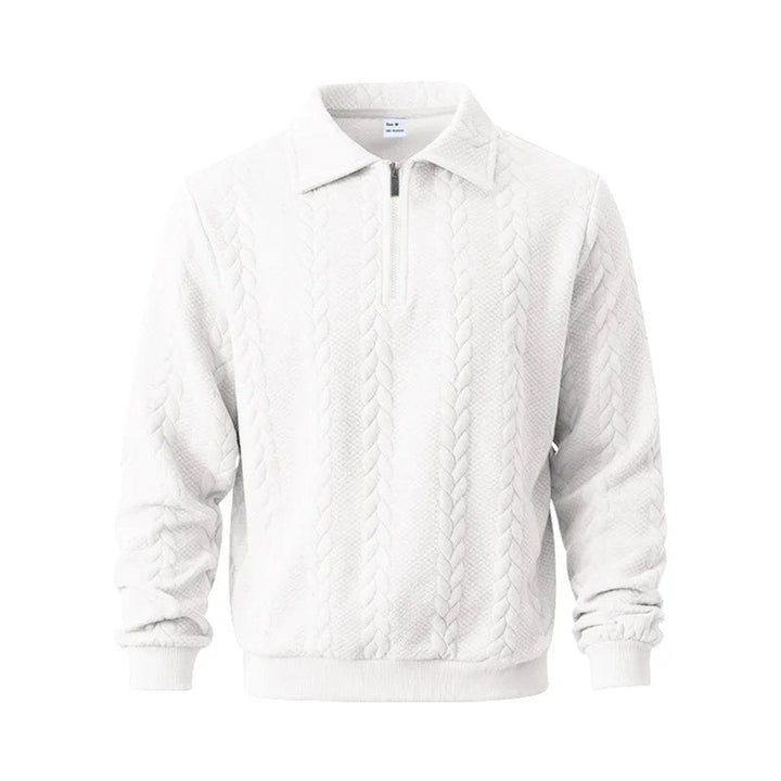 Charlie | Men's Cable-Knit Quarter-Zip Polo Jumper