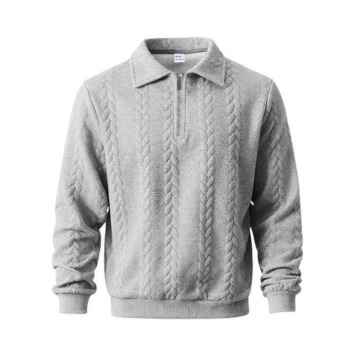 Charlie | Men's Cable-Knit Quarter-Zip Polo Jumper