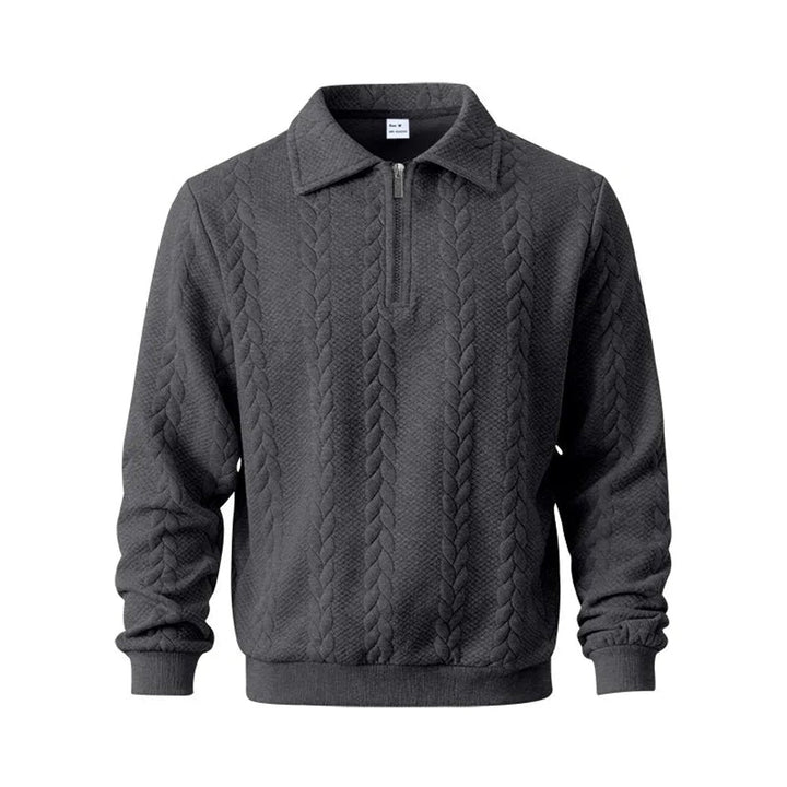 Charlie | Men's Cable-Knit Quarter-Zip Polo Jumper