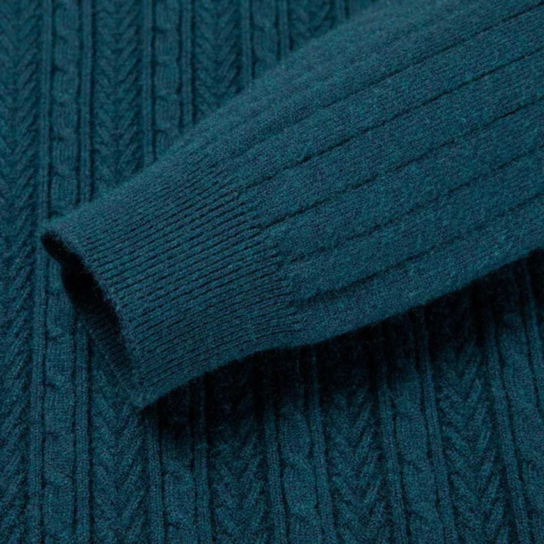 George | Mens Cable-Knit Wool Crew-Neck Jumper Slim Fit