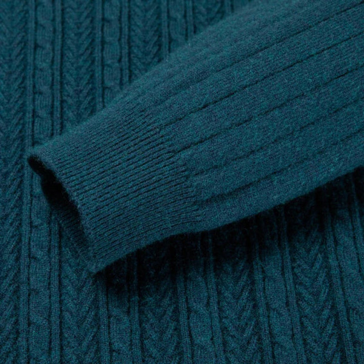 George | Mens Cable-Knit Wool Crew-Neck Jumper Slim Fit