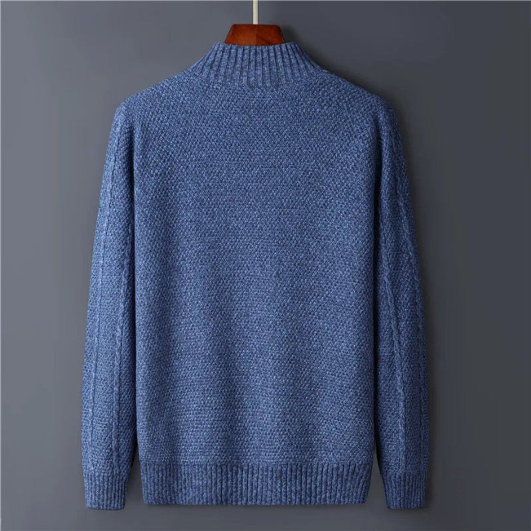 Archie | Mens Cable-Knit Wool Full-Zip Cardigan Jacket