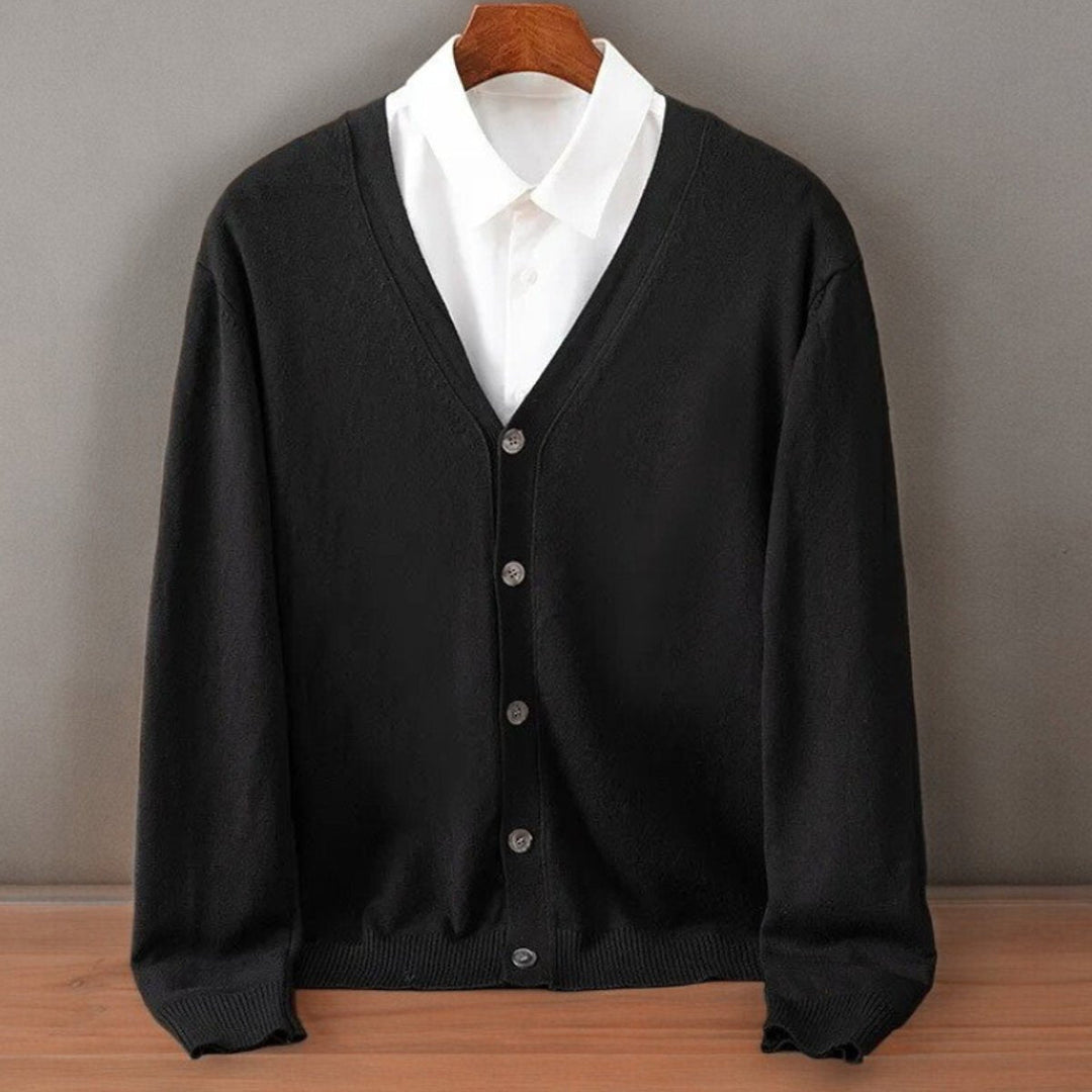 Edward | Mens Cardigans Cashmere Blend V-Neck Button-Up Knitted Jumper