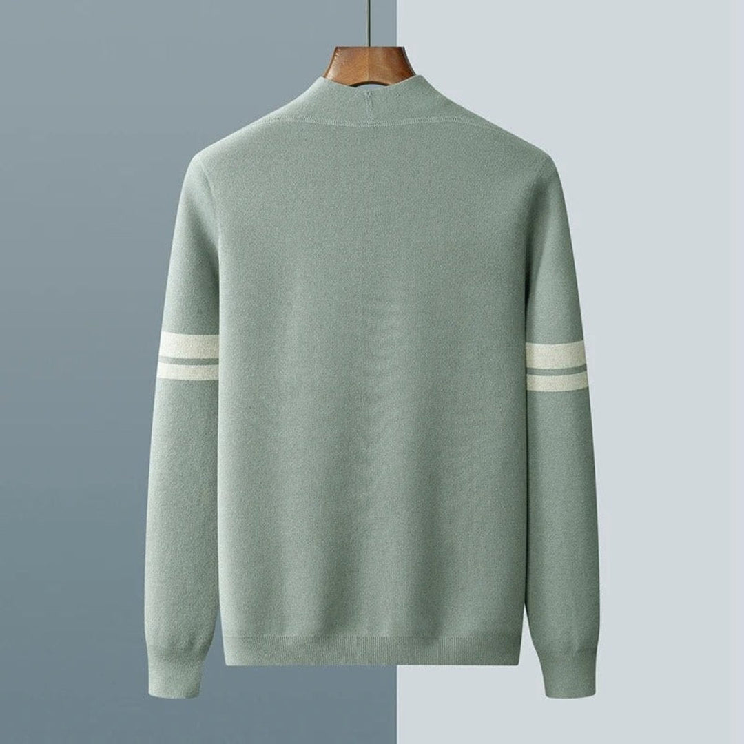Jacob | Mens Cardigans Merino Wool Blend Button-Up Stripe Sleeve Knit