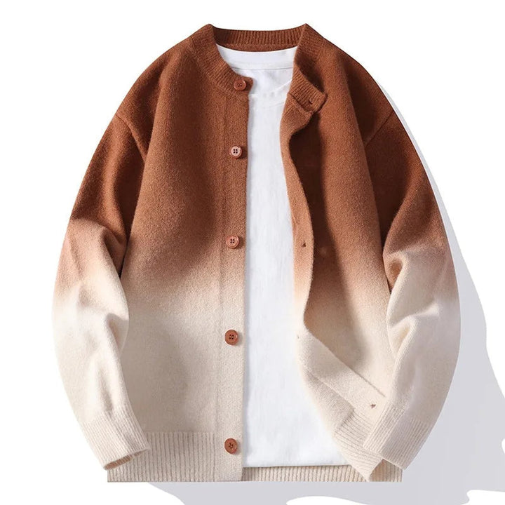 Alfie | Mens Cardigans Ombre Fade Relaxed Knit Button-Up Jumper