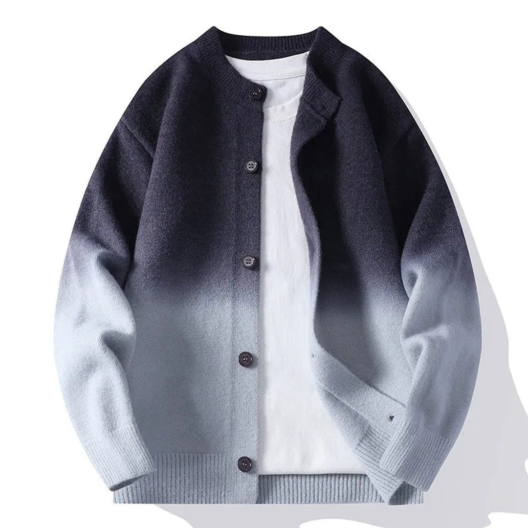 Alfie | Mens Cardigans Ombre Fade Relaxed Knit Button-Up Jumper