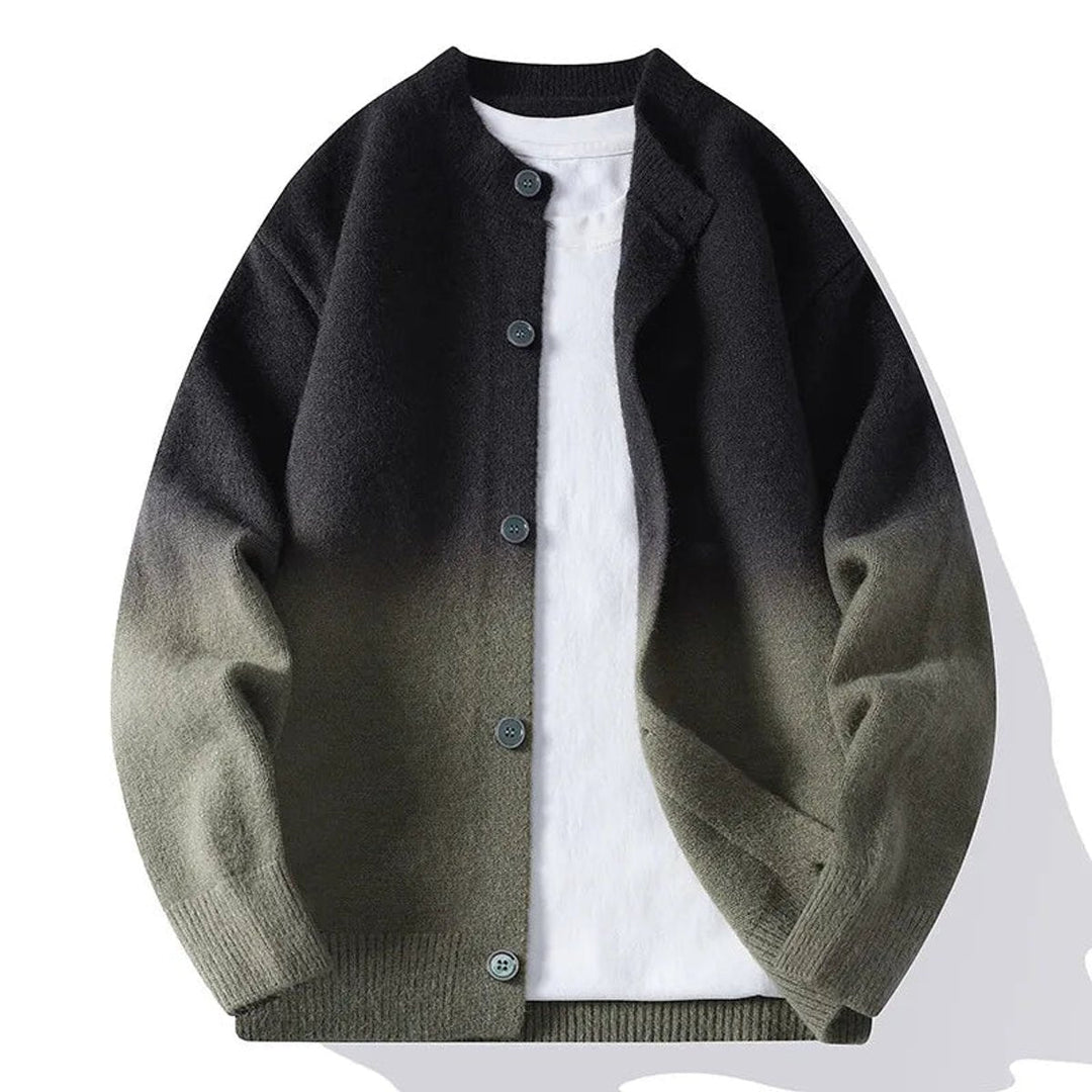 Alfie | Mens Cardigans Ombre Fade Relaxed Knit Button-Up Jumper