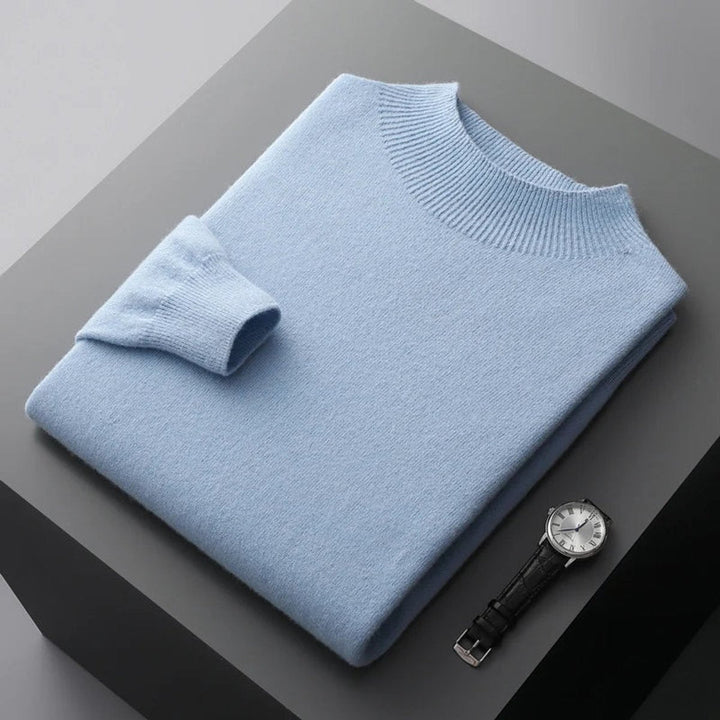 Theo | Men's Cashmere Blend Half-Neck Knitted Jumper Mock Neck