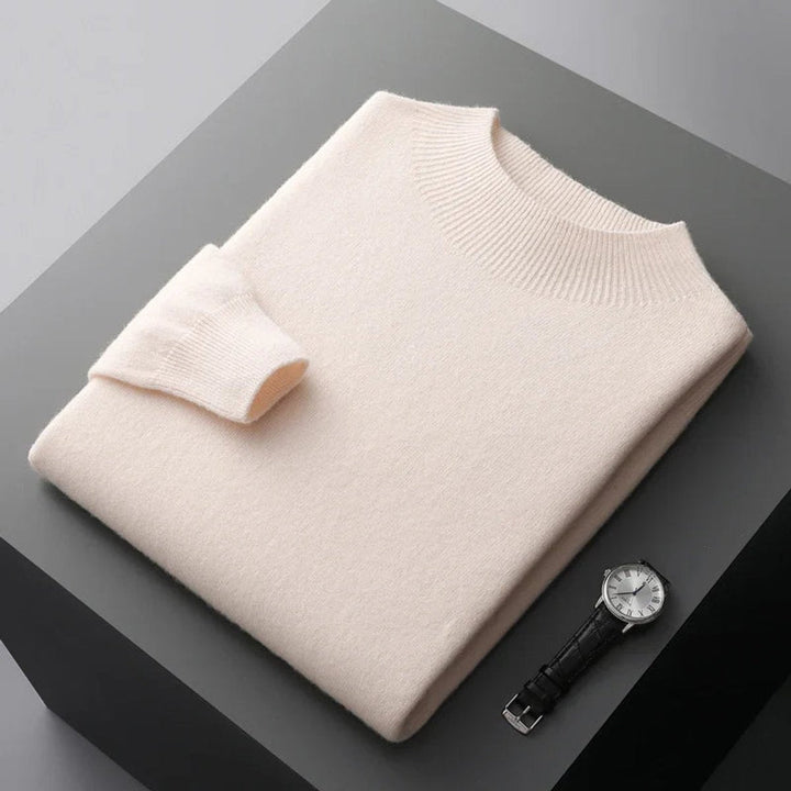 Theo | Men's Cashmere Blend Half-Neck Knitted Jumper Mock Neck