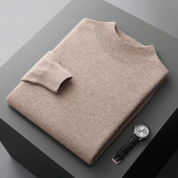 Theo | Men's Cashmere Blend Half-Neck Knitted Jumper Mock Neck