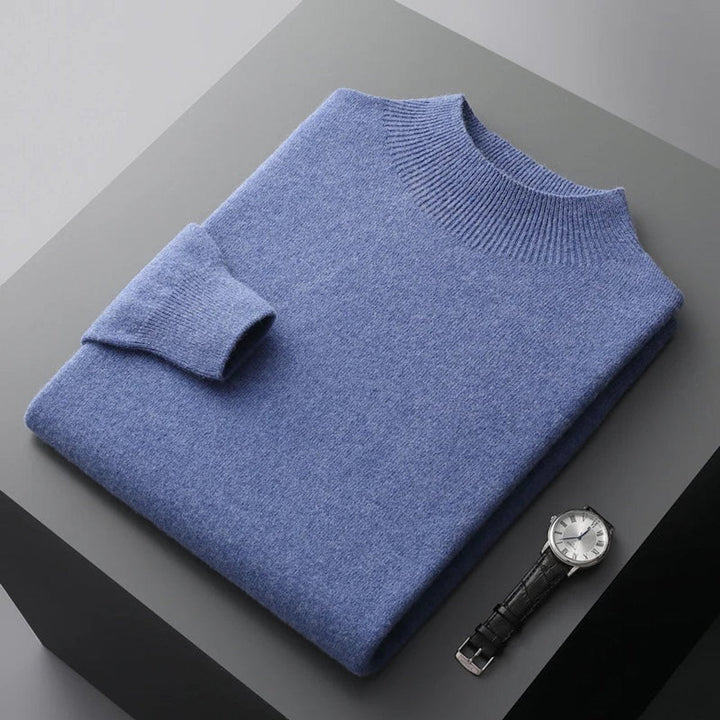 Theo | Men's Cashmere Blend Half-Neck Knitted Jumper Mock Neck