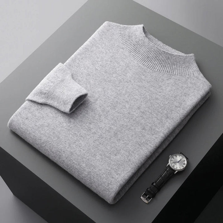 Theo | Men's Cashmere Blend Half-Neck Knitted Jumper Mock Neck