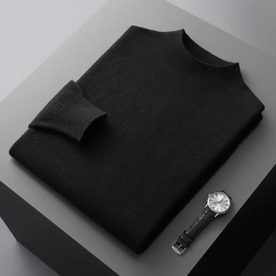 Theo | Men's Cashmere Blend Half-Neck Knitted Jumper Mock Neck