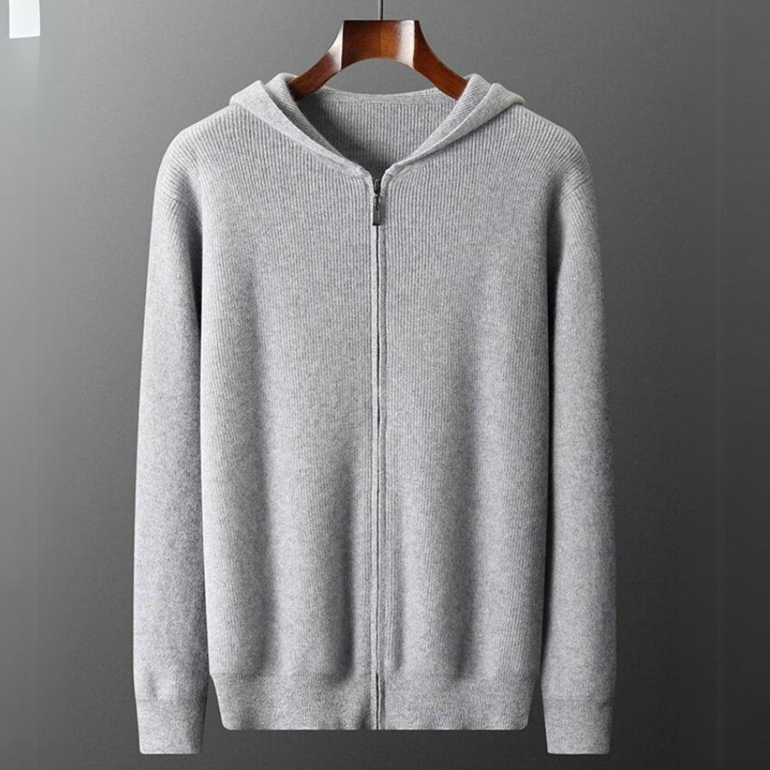 Noah | Men's Cashmere Blend Zip Hoodie Knitted Cardigan Jumper