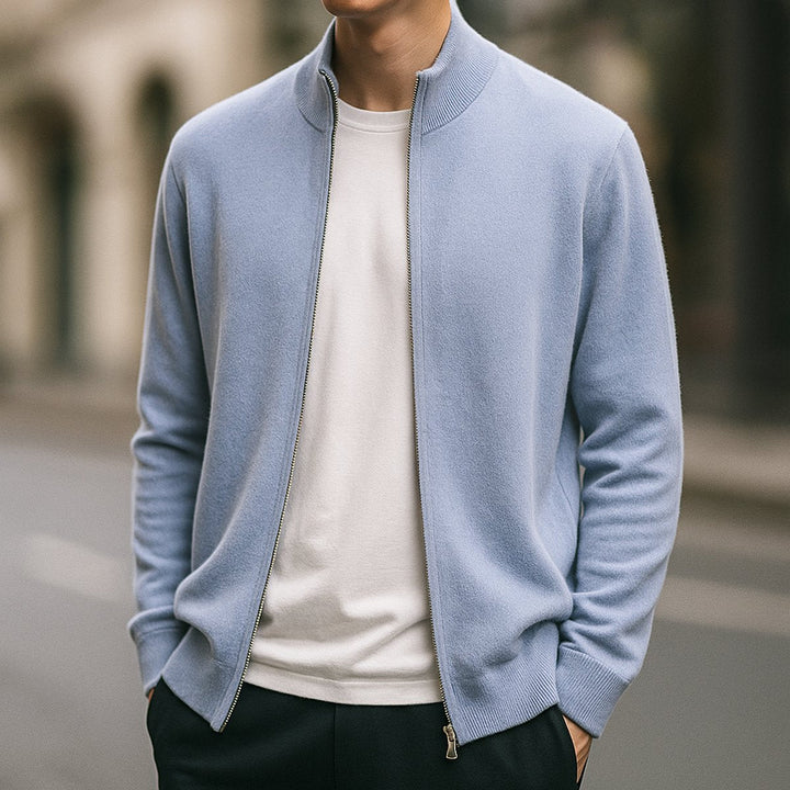 Charlie | Men's Cashmere Full-Zip Knitted Cardigan Jumper