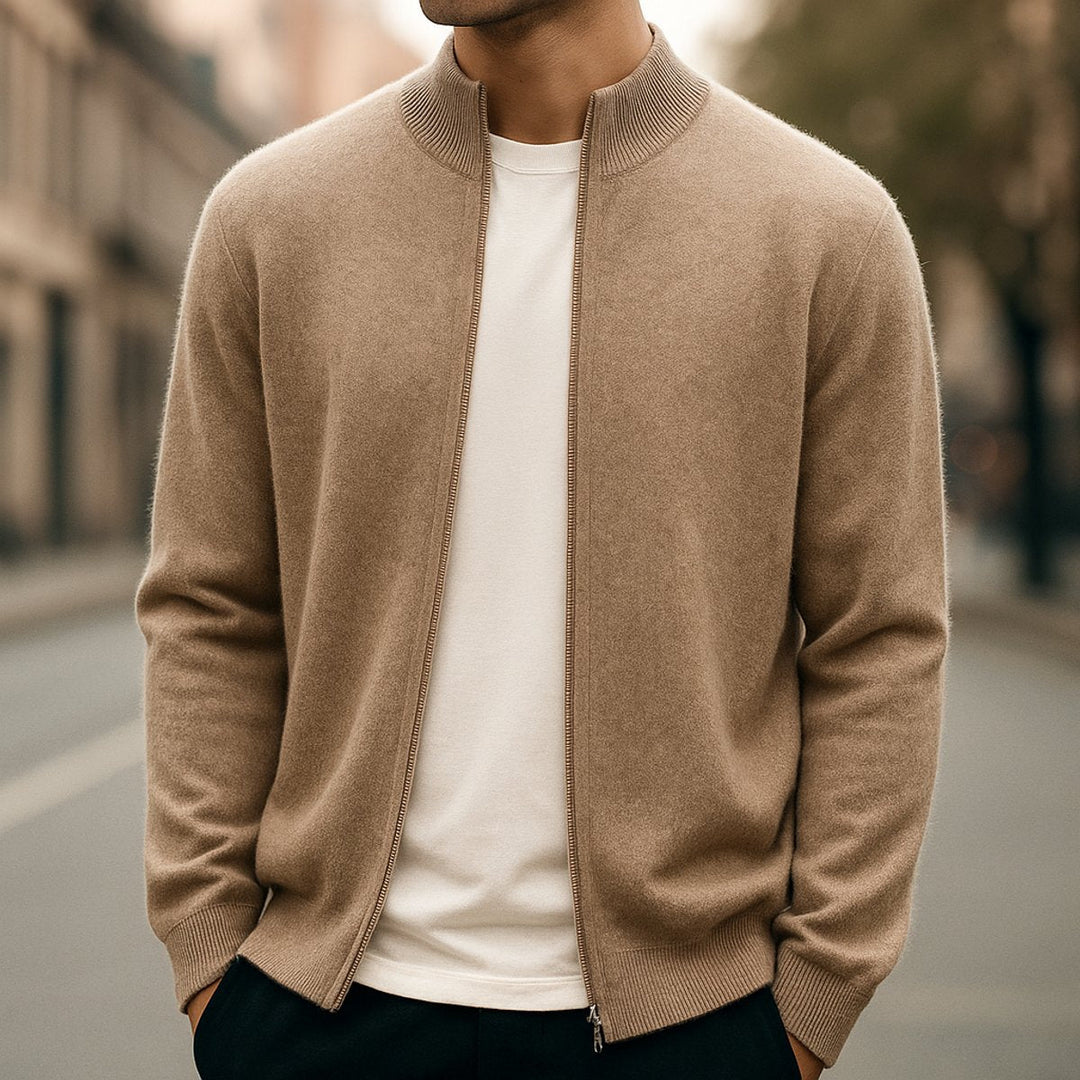 Charlie | Men's Cashmere Full-Zip Knitted Cardigan Jumper