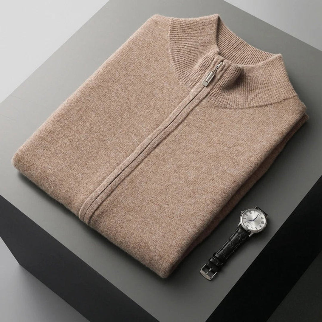 Leo | Men's Cashmere Full-Zip Knitted Vest Jumper Sleeveless