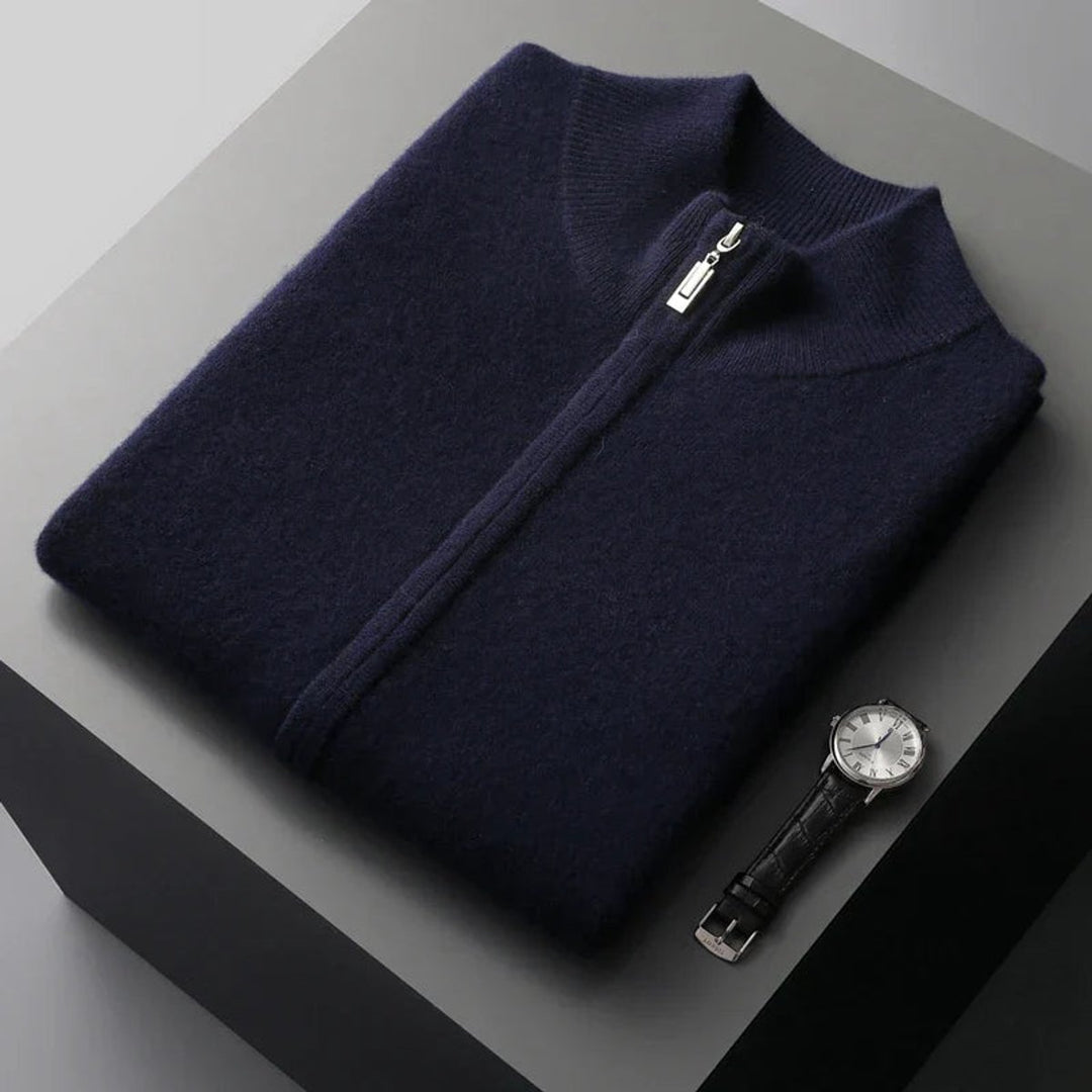 Leo | Men's Cashmere Full-Zip Knitted Vest Jumper Sleeveless