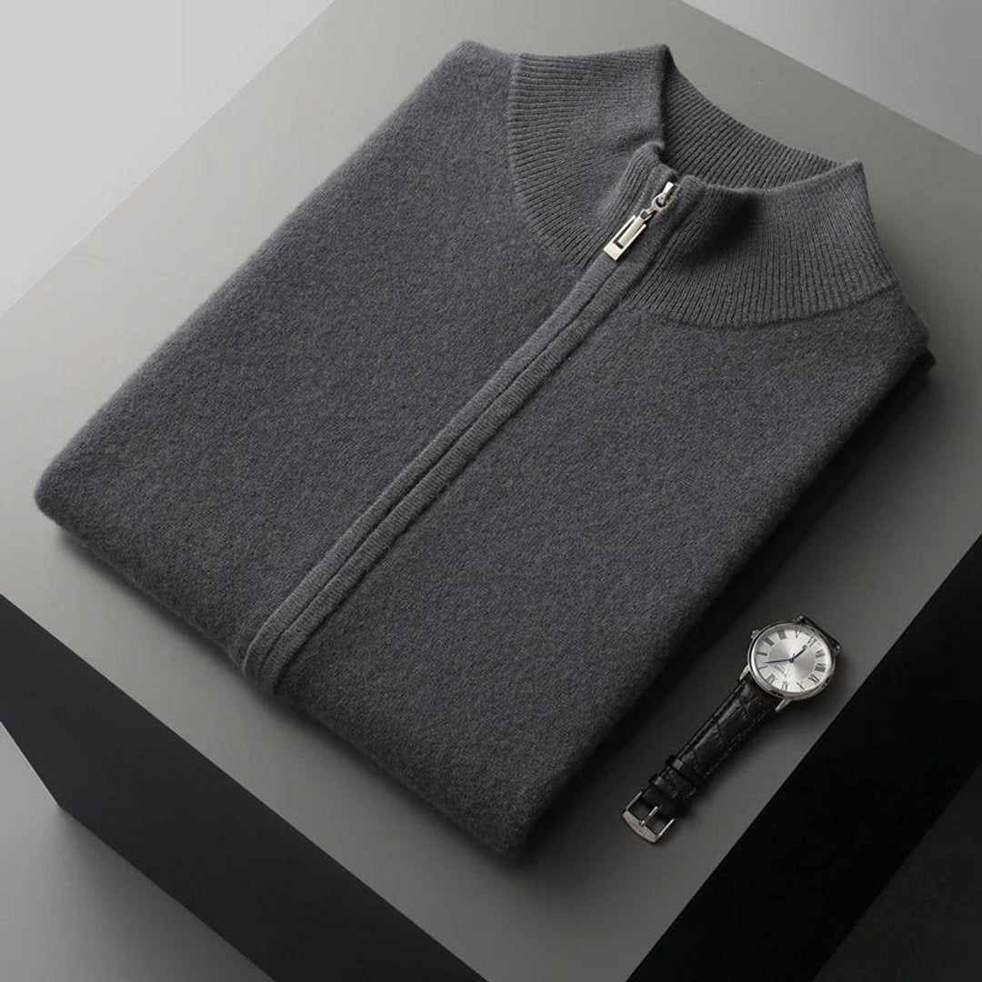 Leo | Men's Cashmere Full-Zip Knitted Vest Jumper Sleeveless