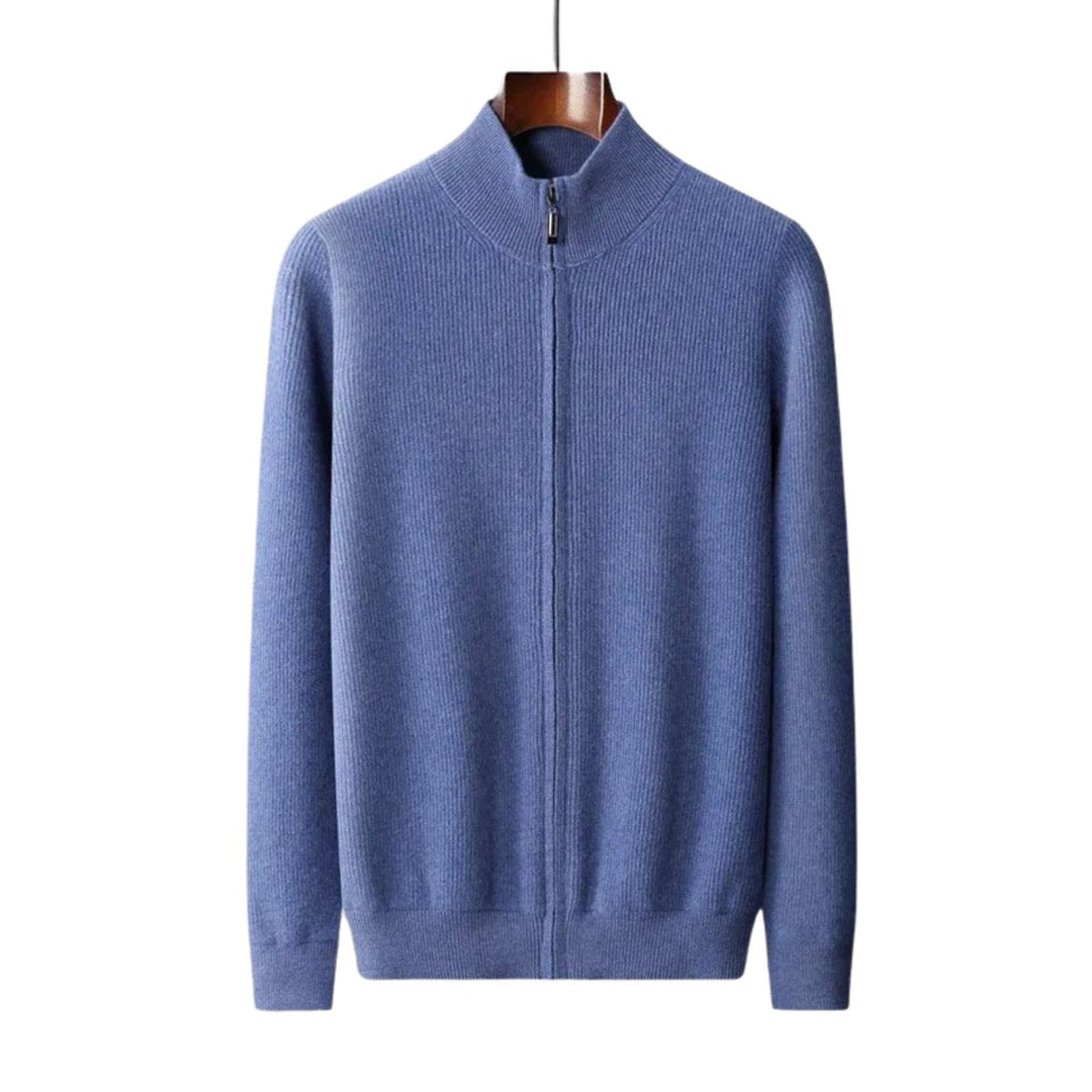 George | Men's Cashmere Knit Full-Zip Cardigan Stand Collar