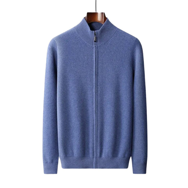 George | Men's Cashmere Knit Full-Zip Cardigan Stand Collar