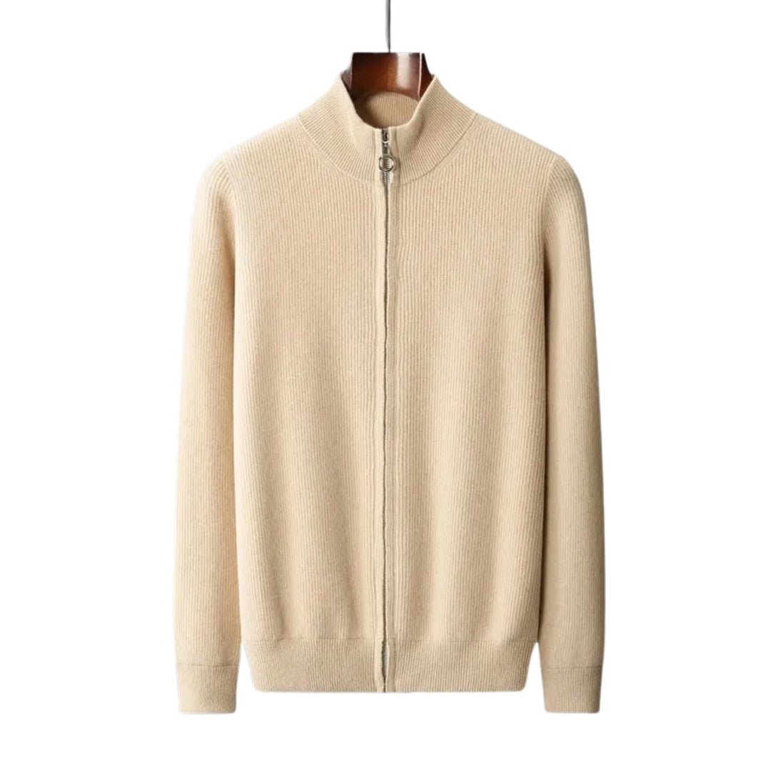 George | Men's Cashmere Knit Full-Zip Cardigan Stand Collar