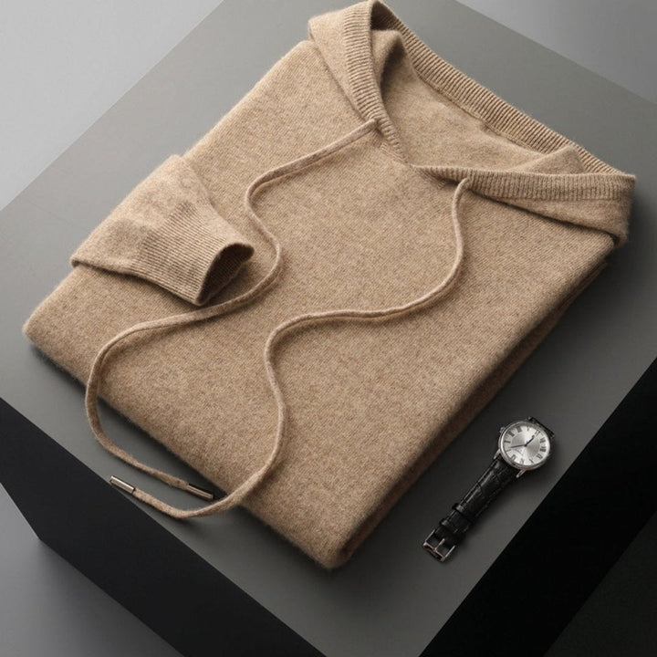 Oliver | Men's Cashmere Blend Knitted Hoodie Drawstring Pullover