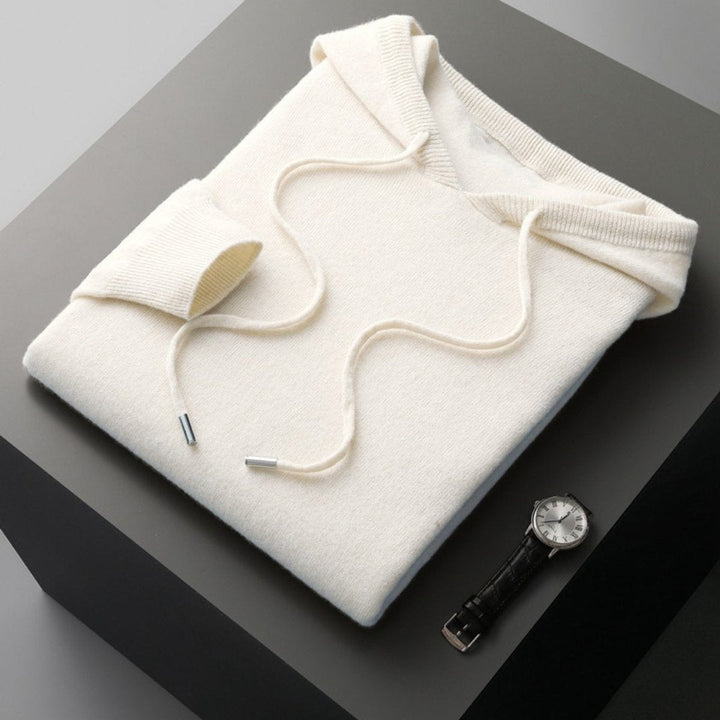 Oliver | Men's Cashmere Blend Knitted Hoodie Drawstring Pullover