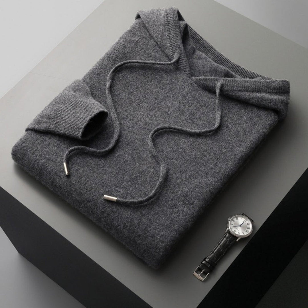 Oliver | Men's Cashmere Blend Knitted Hoodie Drawstring Pullover