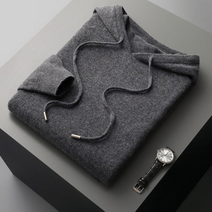 Oliver | Men's Cashmere Blend Knitted Hoodie Drawstring Pullover