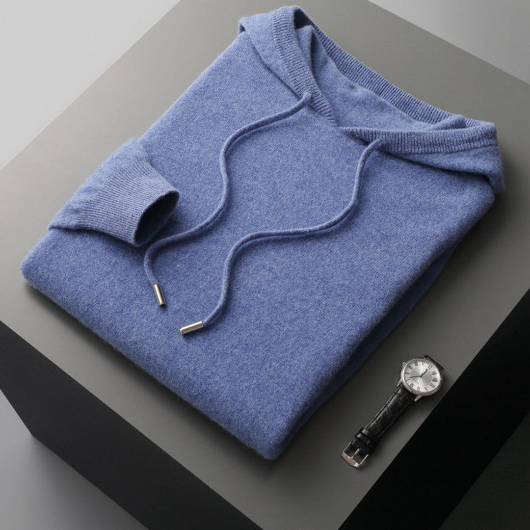 Oliver | Men's Cashmere Blend Knitted Hoodie Drawstring Pullover