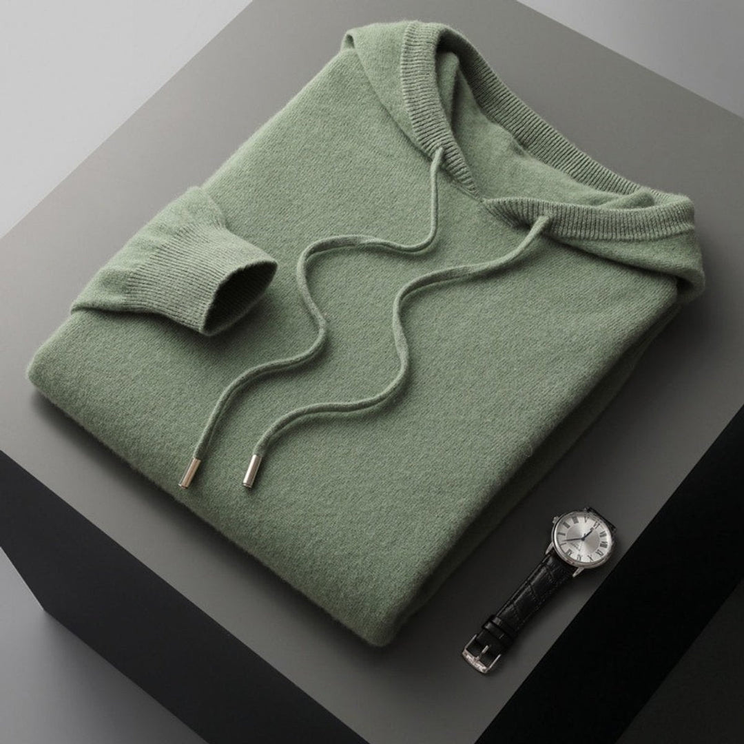 Oliver | Men's Cashmere Blend Knitted Hoodie Drawstring Pullover