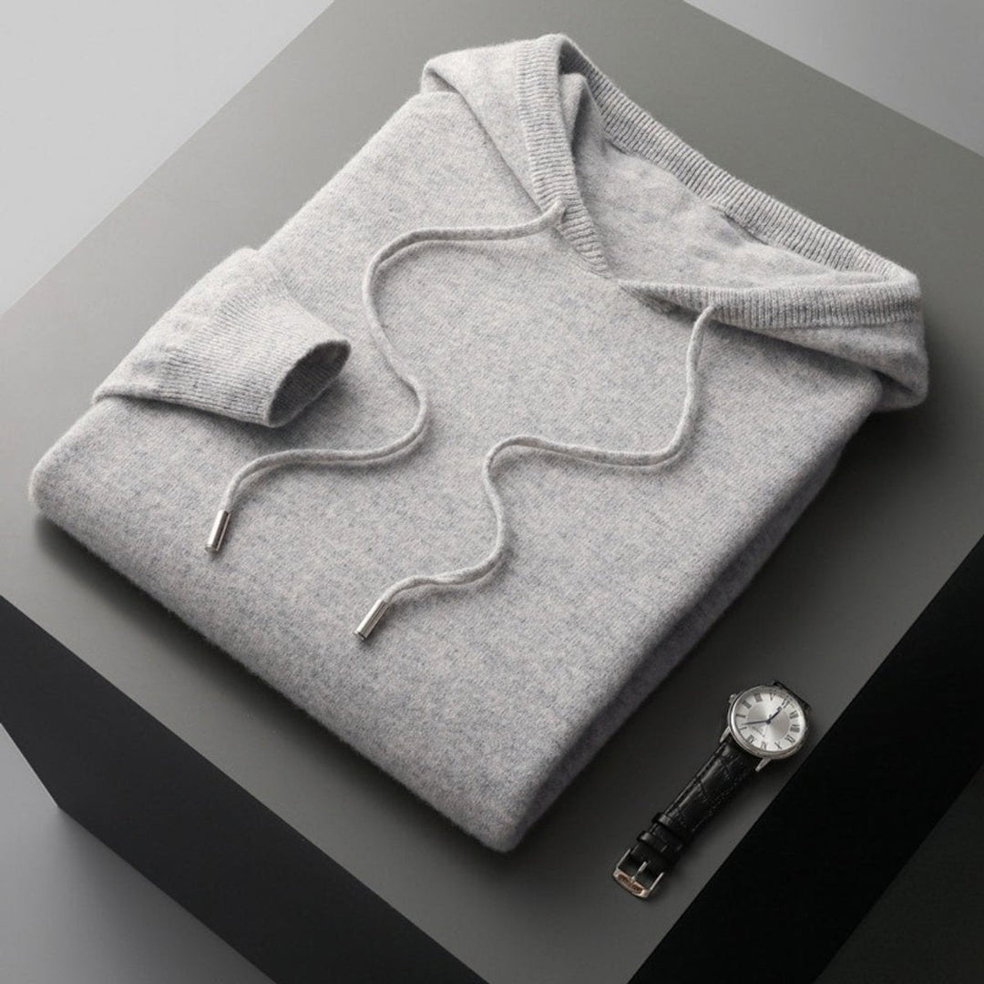 Oliver | Men's Cashmere Blend Knitted Hoodie Drawstring Pullover