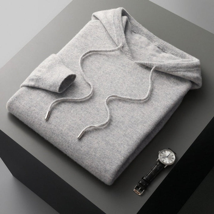 Oliver | Men's Cashmere Blend Knitted Hoodie Drawstring Pullover