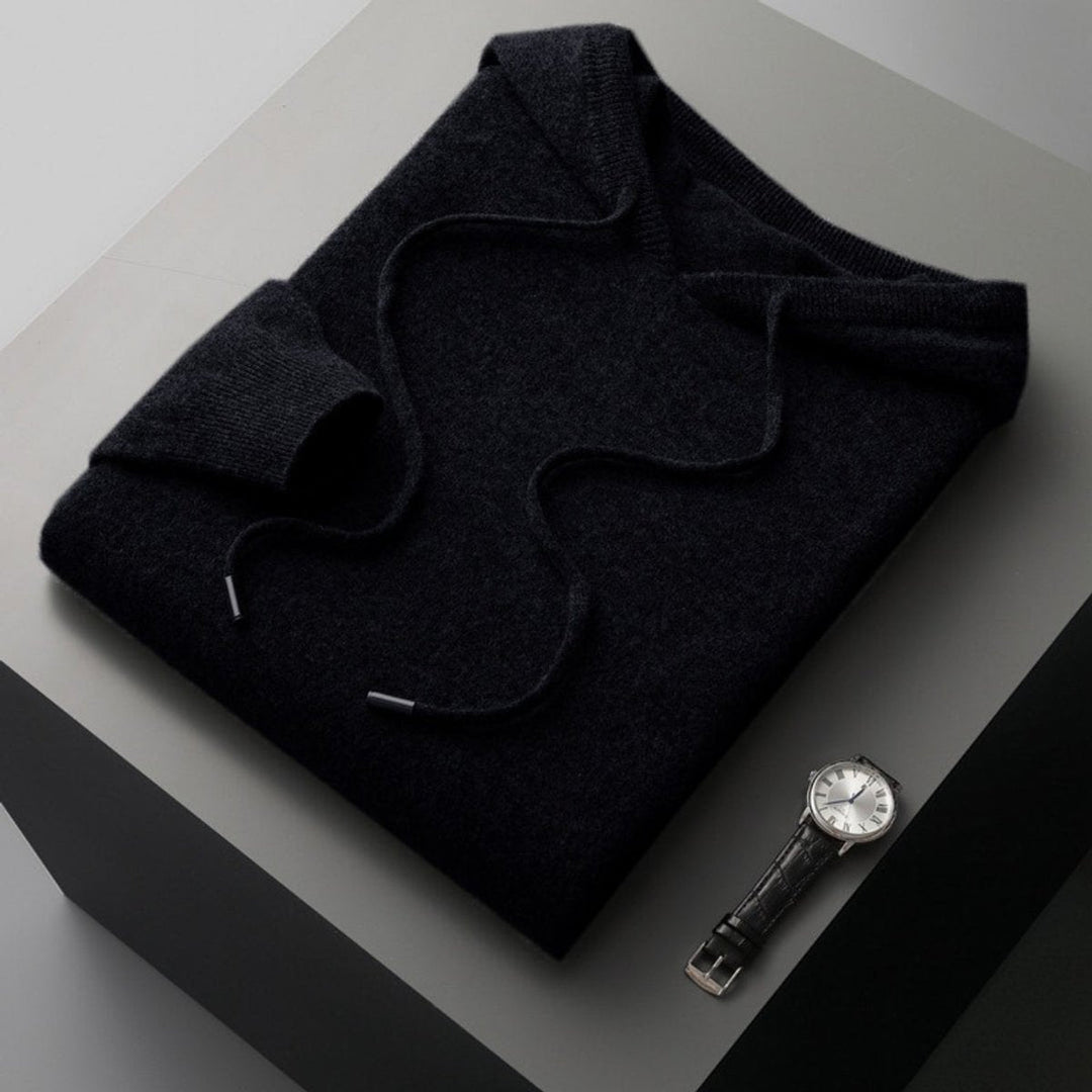 Oliver | Men's Cashmere Blend Knitted Hoodie Drawstring Pullover