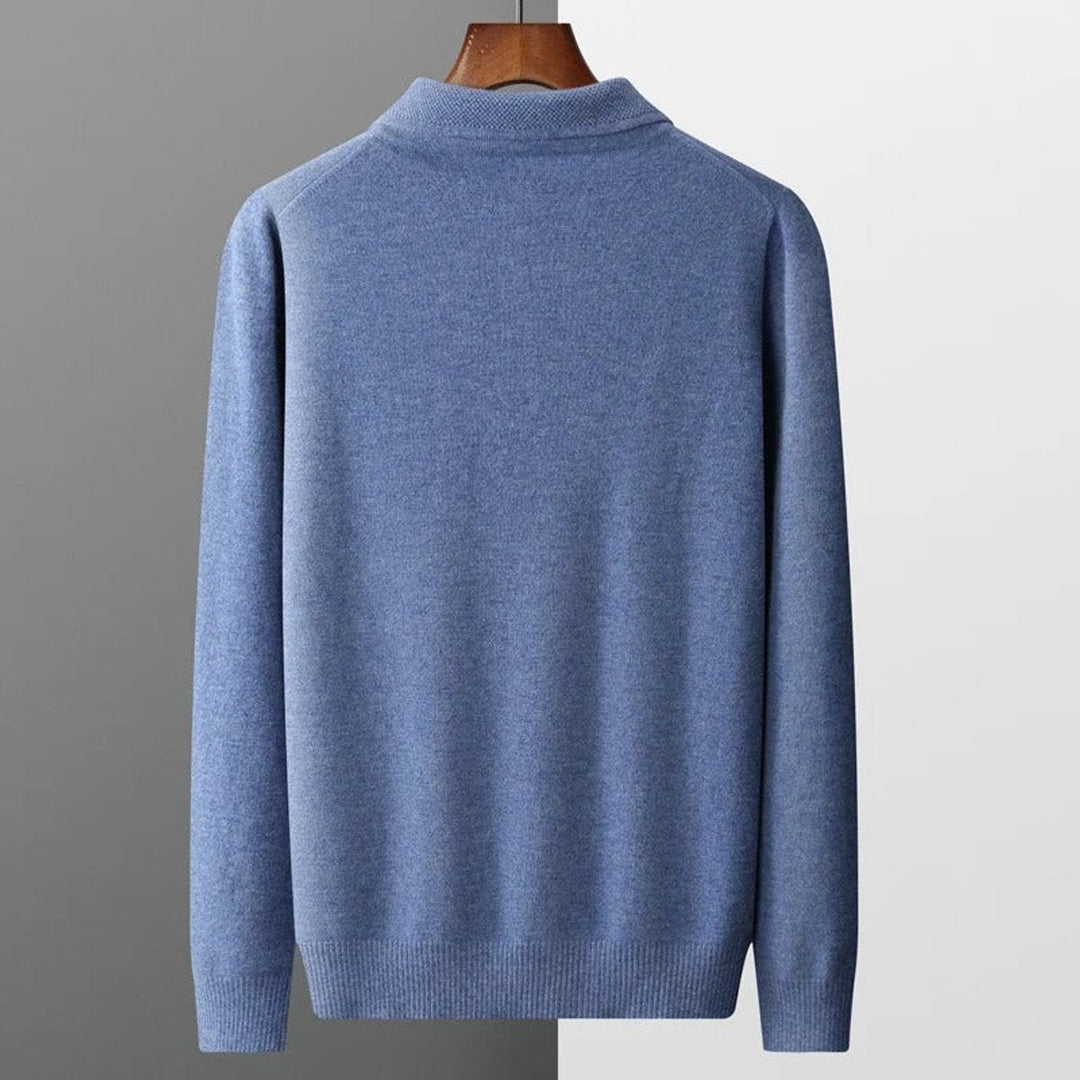 George | Men's Cashmere Blend Knitted Polo Jumper Long Sleeve