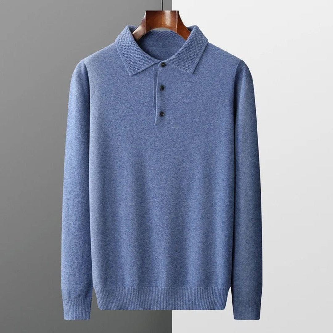 George | Men's Cashmere Blend Knitted Polo Jumper Long Sleeve