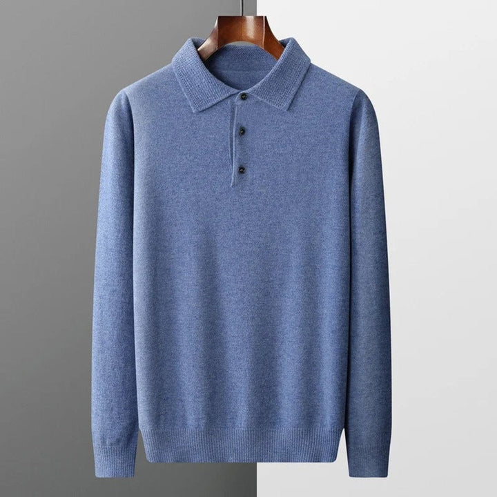 George | Men's Cashmere Blend Knitted Polo Jumper Long Sleeve