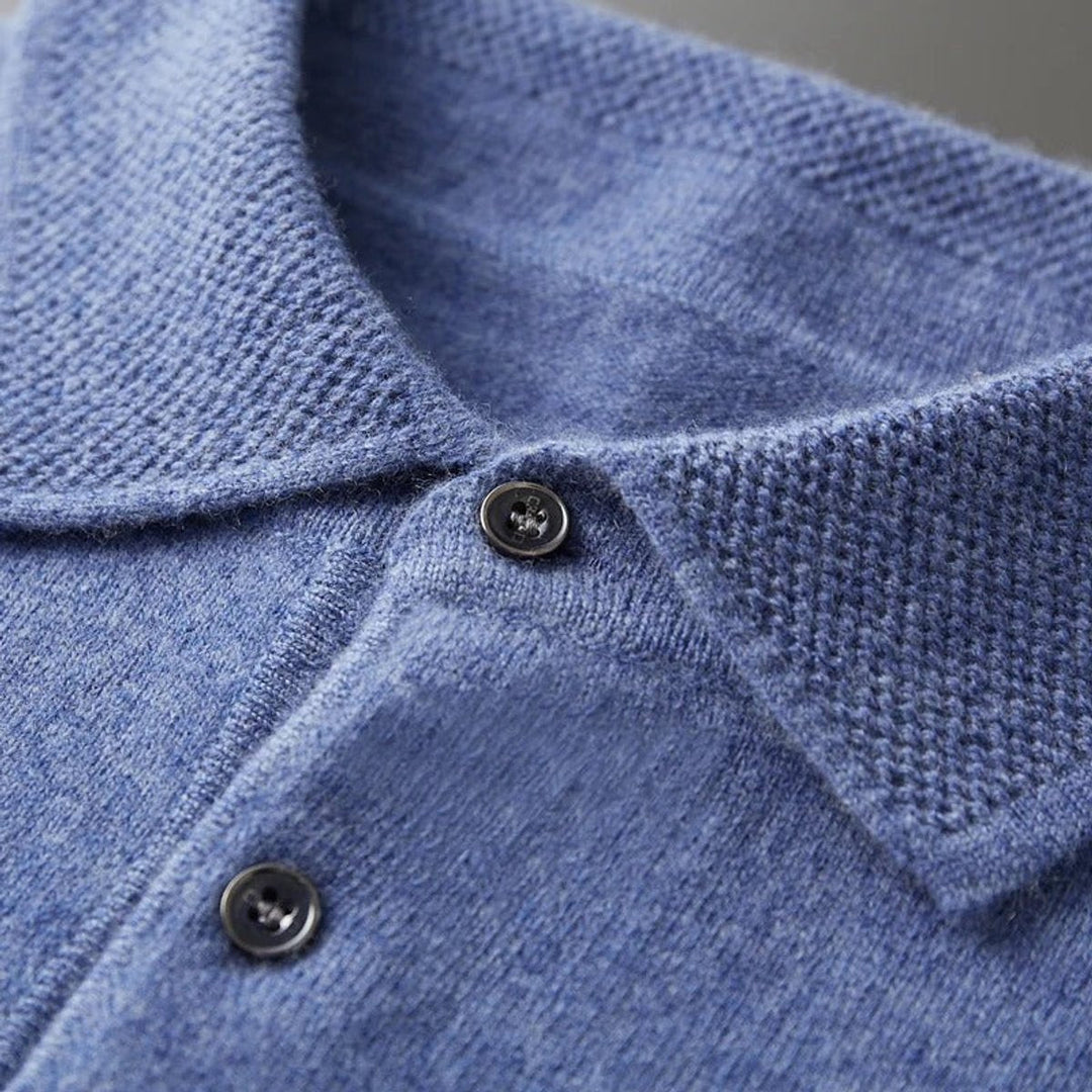 George | Men's Cashmere Blend Knitted Polo Jumper Long Sleeve