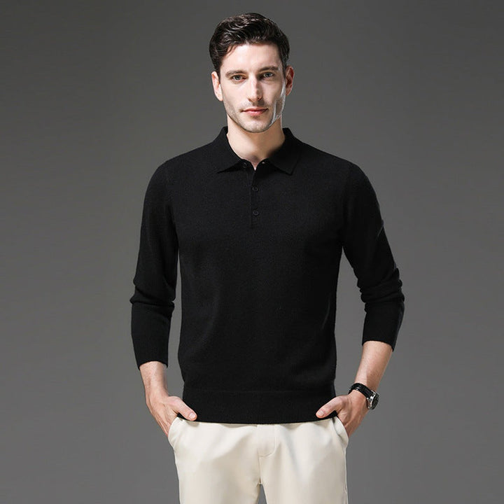 George | Men's Cashmere Blend Knitted Polo Jumper Long Sleeve
