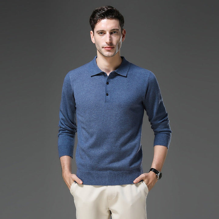 George | Men's Cashmere Blend Knitted Polo Jumper Long Sleeve