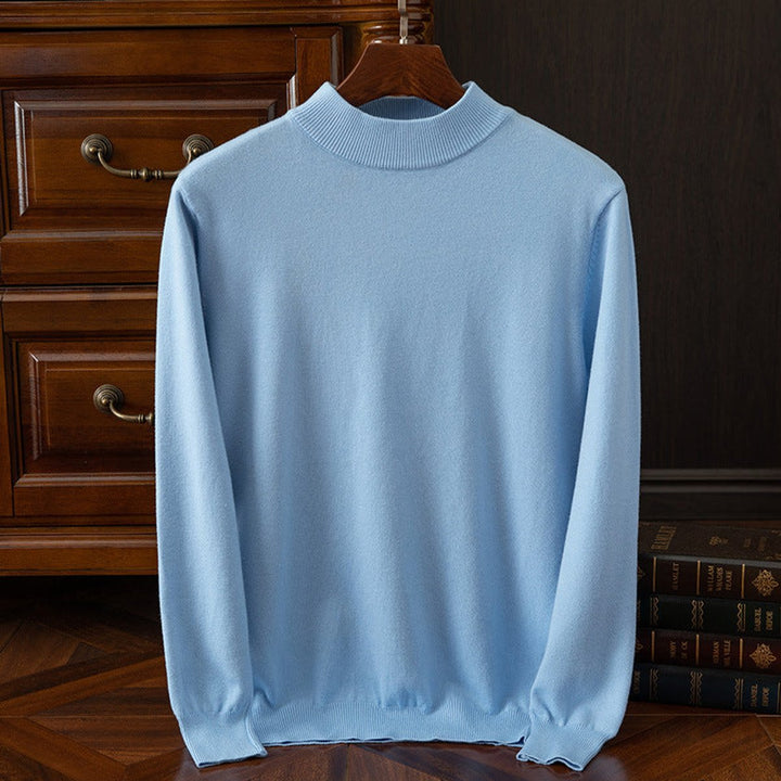 Alfie | Men's Cashmere Mock Neck Jumper Relaxed Drop Shoulder