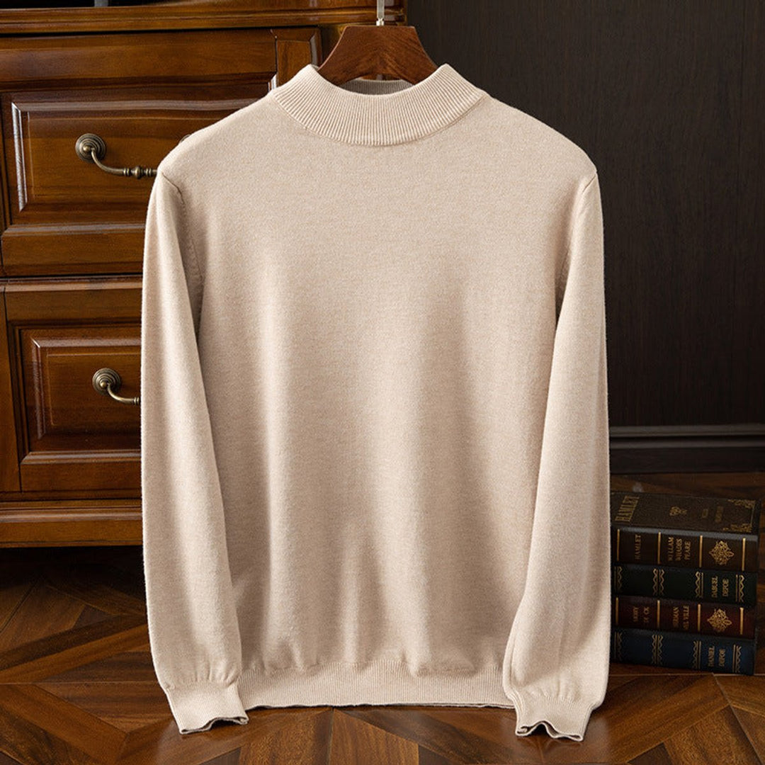 Alfie | Men's Cashmere Mock Neck Jumper Relaxed Drop Shoulder