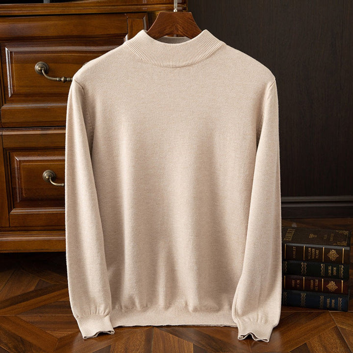 Alfie | Men's Cashmere Mock Neck Jumper Relaxed Drop Shoulder