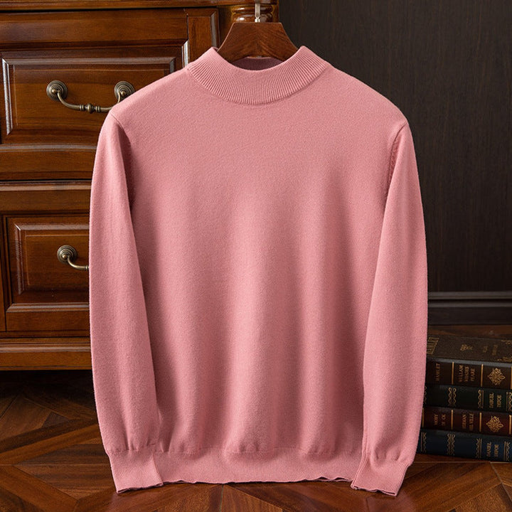 Alfie | Men's Cashmere Mock Neck Jumper Relaxed Drop Shoulder