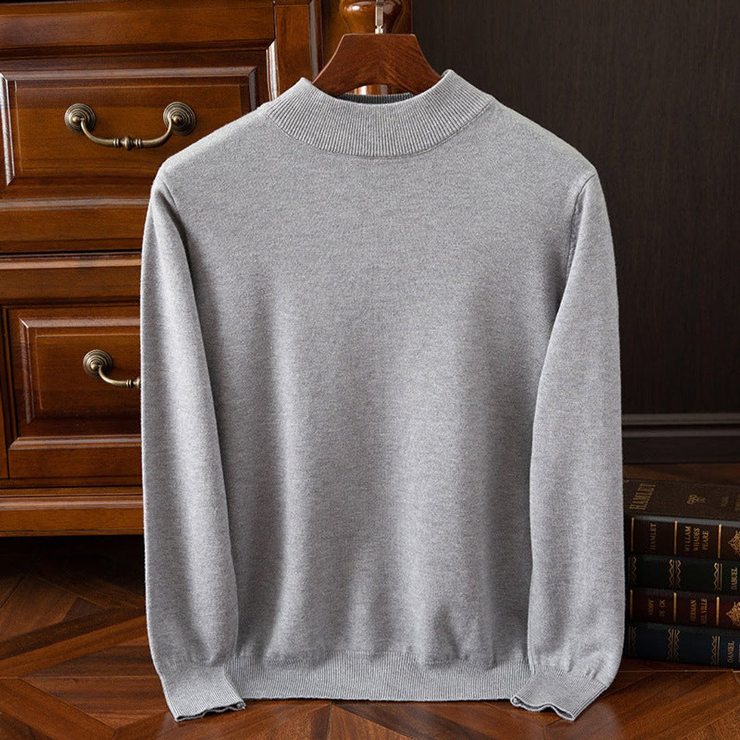 Alfie | Men's Cashmere Mock Neck Jumper Relaxed Drop Shoulder