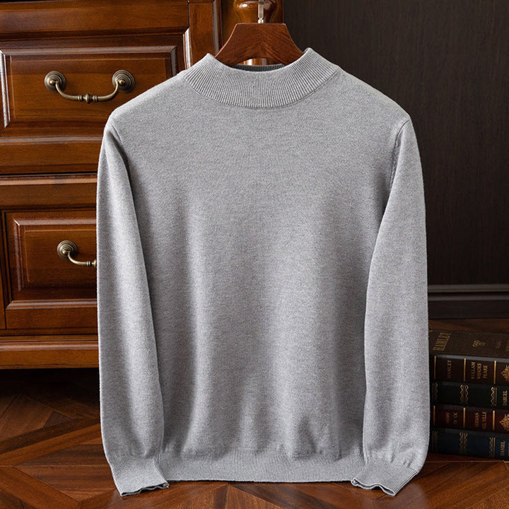 Alfie | Men's Cashmere Mock Neck Jumper Relaxed Drop Shoulder