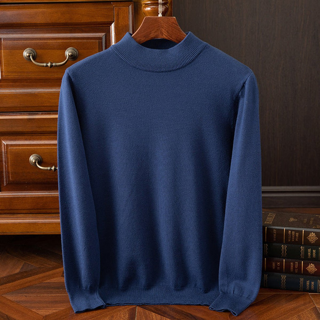 Alfie | Men's Cashmere Mock Neck Jumper Relaxed Drop Shoulder
