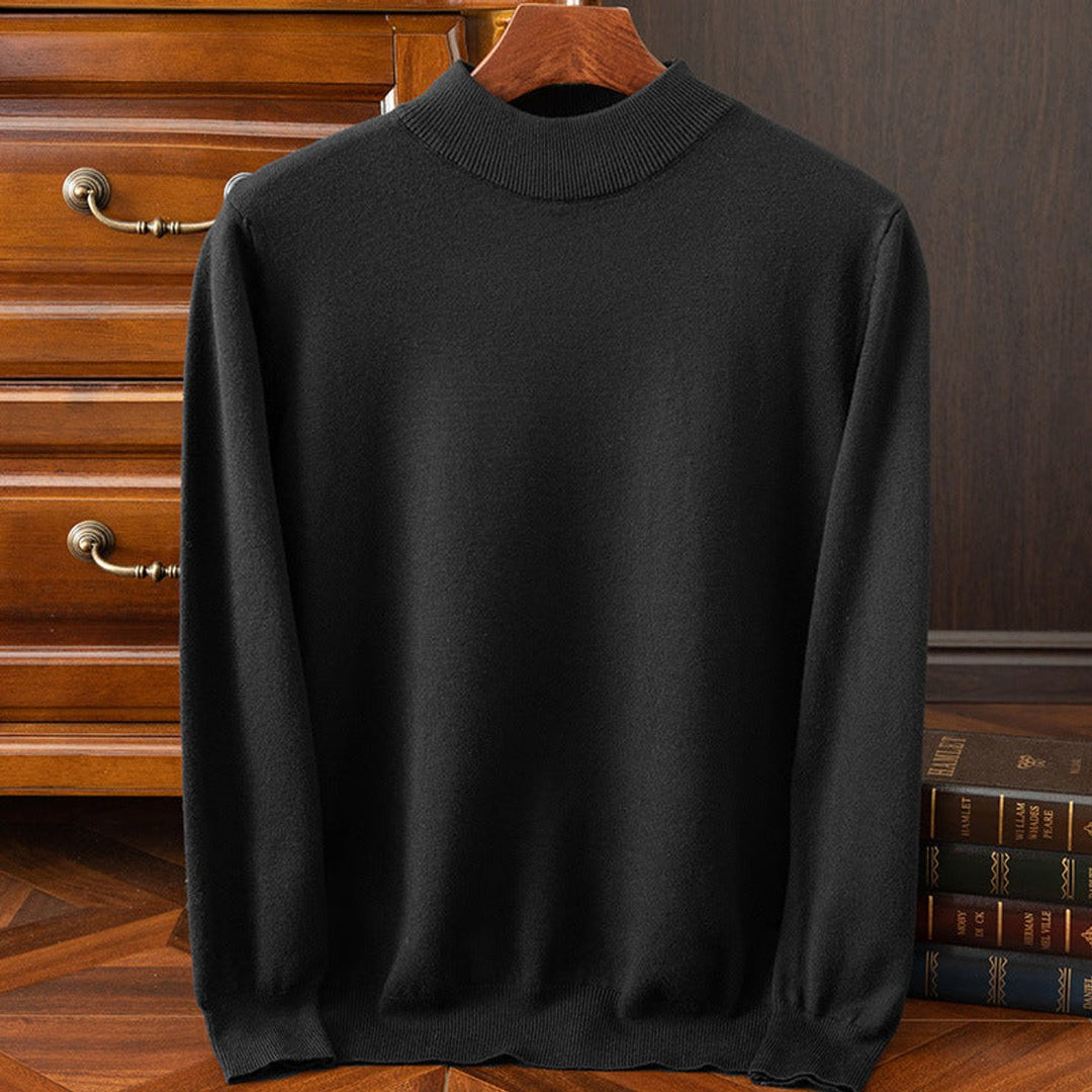 Alfie | Men's Cashmere Mock Neck Jumper Relaxed Drop Shoulder
