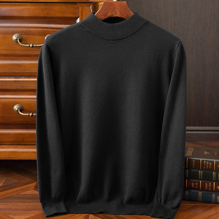 Alfie | Men's Cashmere Mock Neck Jumper Relaxed Drop Shoulder